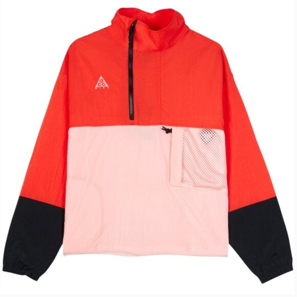 123. Nike ACG Anorak Jacket Women's‎ Habanero Red Bleached Coral $120 EUC Small - Picture 1 of 3
